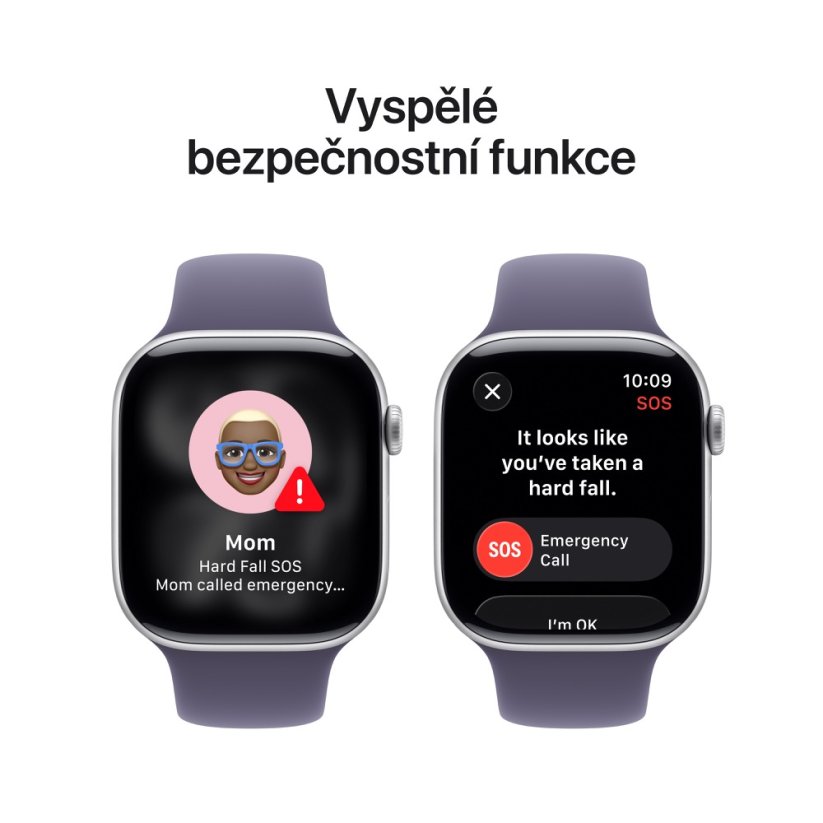 Apple Watch Series 11 Cellular 46mm stříbrný hliník s mlžně fialovým sportovním řemínkem M/L