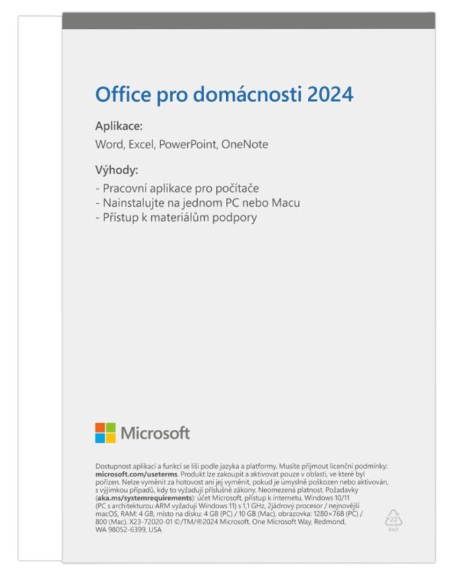 Microsoft Office 2024 pro domácnosti Mac/Win CZ