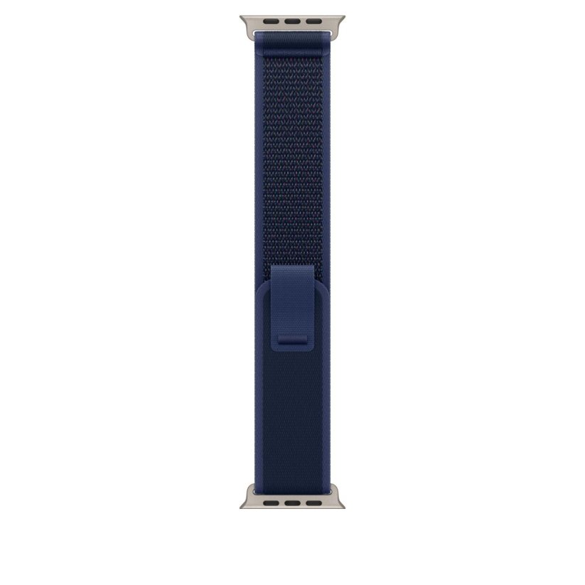 Apple Watch 49mm modrý Trailový tah - M/L - provedení z přírodního titanu