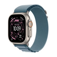 Apple Watch Ultra 3 49mm přírodní titan s světle modrým alpským tahem S