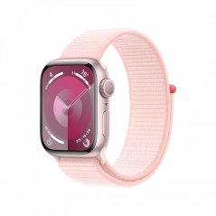 Apple Watch Series 9 45mm Růžový hliník se světle růžovým provlékacím řemínkem
