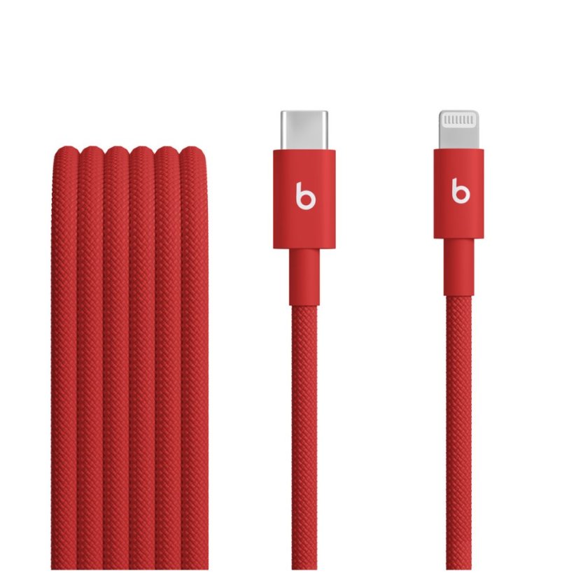 Opletený kabel Beats USB‑C/Lightning (1,5m) – jasně červený