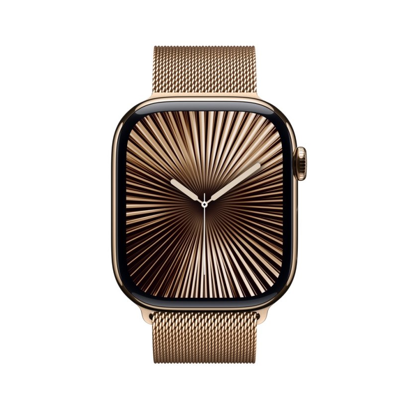 Apple Watch Series 10 46mm Cellular zlatý titan se zlatým milánským tahem M/L