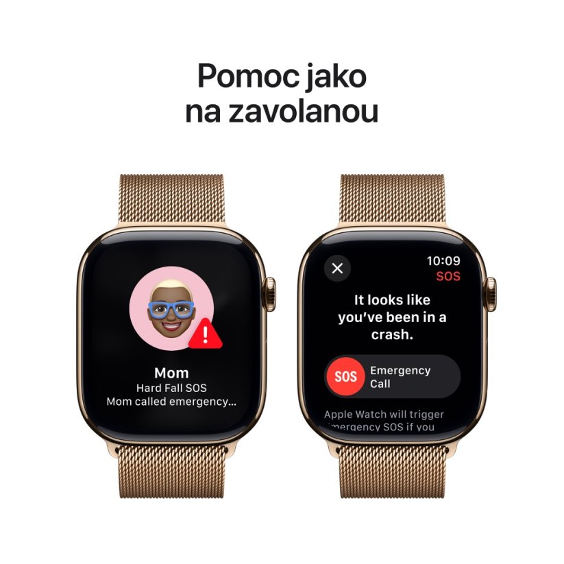 Apple Watch Series 10 46mm Cellular zlatý titan se zlatým milánským tahem M/L