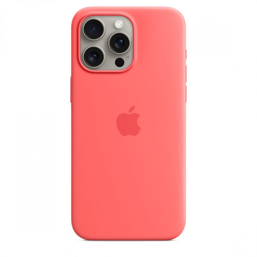 Apple Silikonový kryt s MagSafe na iPhone 15 Pro Max – světle melounový