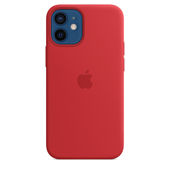 Červený silikonový kryt s MagSafe pro iPhone 12 Pro Max