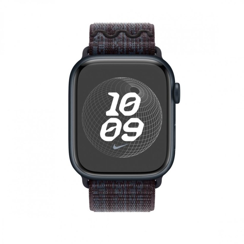 Apple Watch 45m Černo-modrý provlékací sportovní řemínek Nike