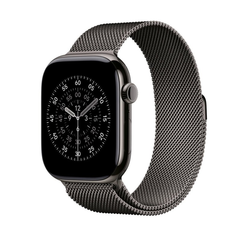 Apple Watch 46mm řemínek s břidlicově šedým milánským tahem  - S/M