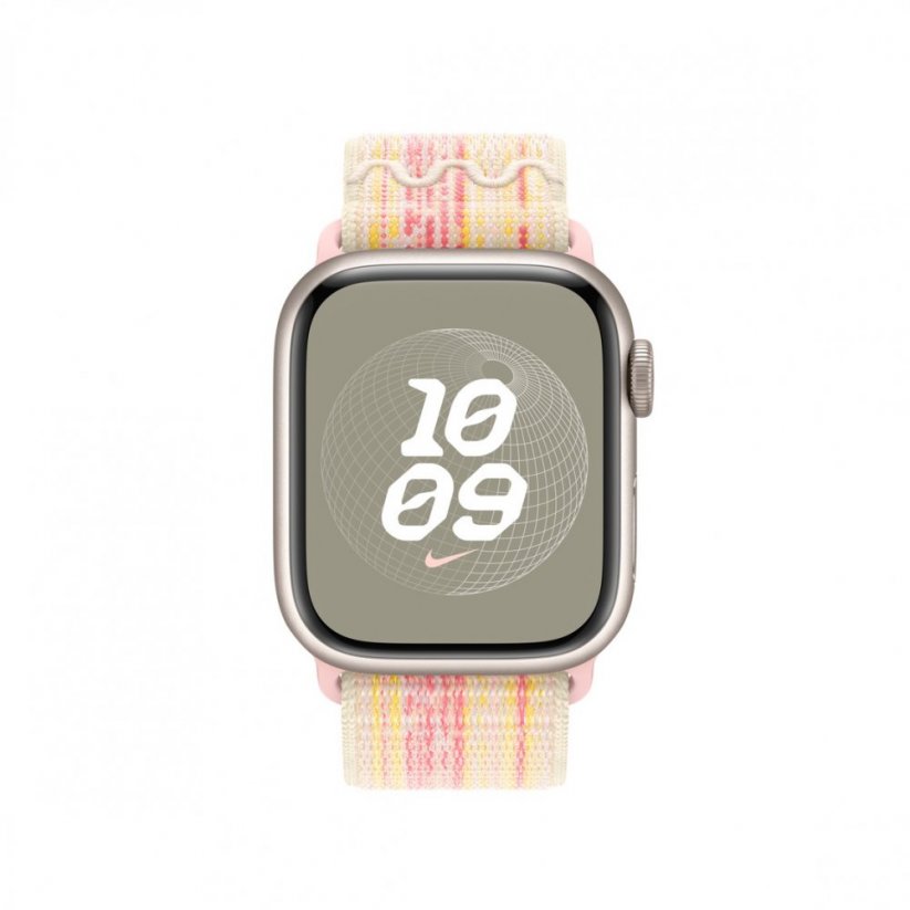 Apple Watch 41mm Hvězdně bílý / růžový provlékací sportovní řemínek Nike