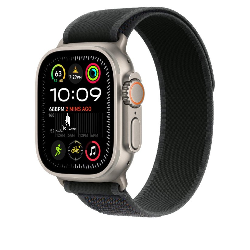 Apple Watch 49mm černý Trailový tah - M/L - provedení z přírodního titanu