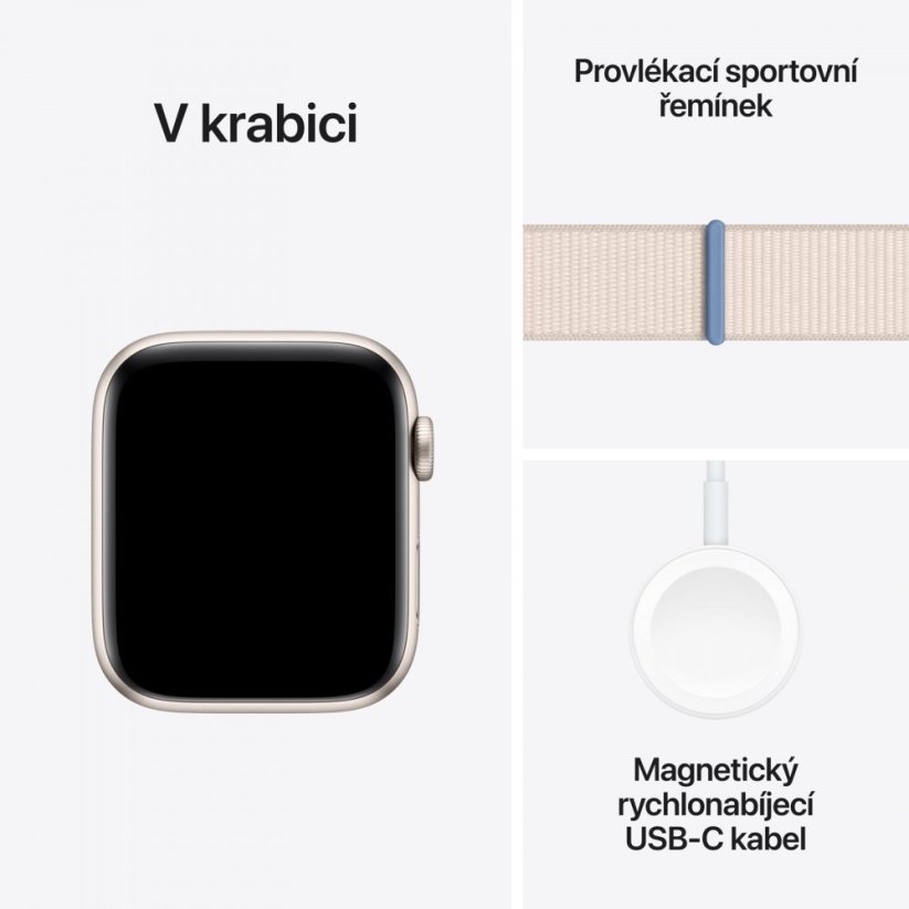 Apple Watch SE Cellular 44mm Hvězdně bílý hliník s hvězdně bílým provlékacím řemínkem