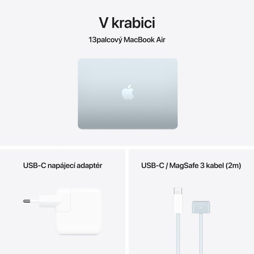 Apple MacBook Air 13"/M4/13,6"/2560x1664/24GB/512GB SSD/M4/Sequoia/Sky Blue/1R
