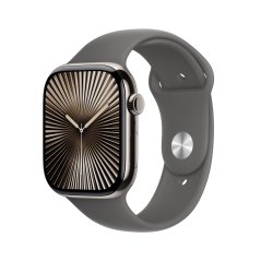 Apple Watch Series 10 42mm Cellular přírodní titan se skálově šedým sportovním řemínkem M/L