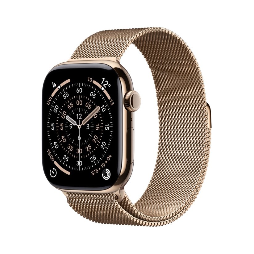 Apple Watch Series 11 Cellular 42mm zlatý titan se zlatým milánským tahem M/L