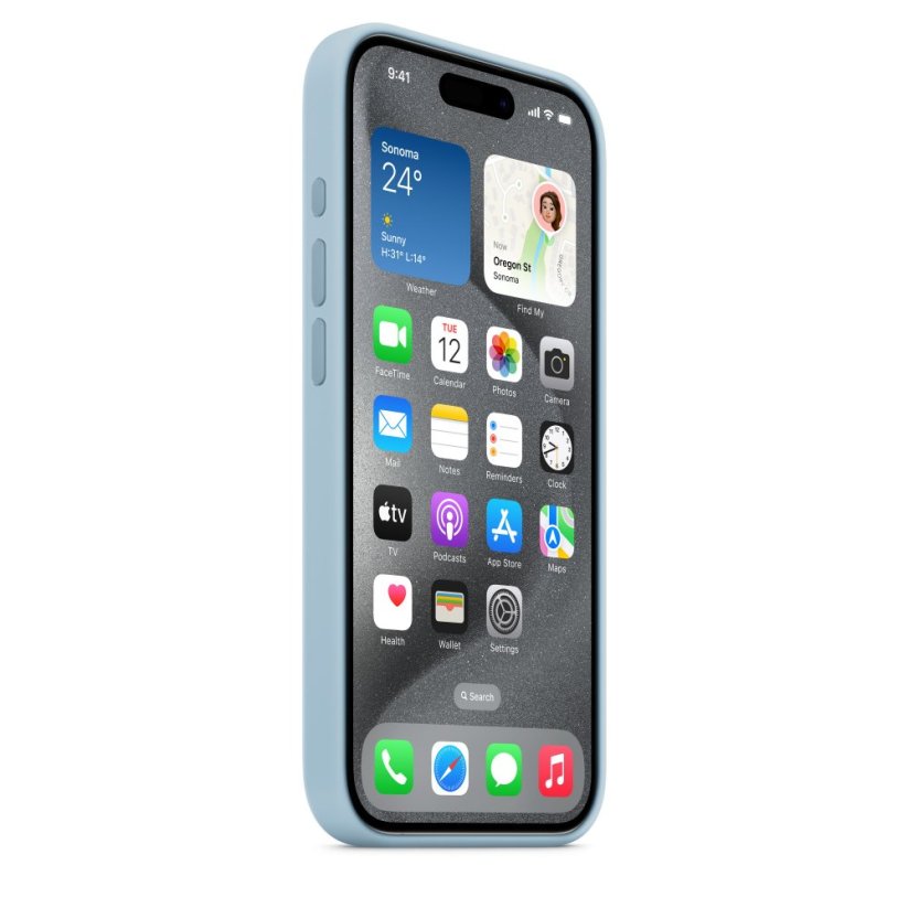 Apple Silikonový kryt s MagSafe na iPhone 15 Pro Max – světle modrý