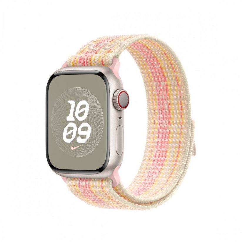 Apple Watch 41mm Hvězdně bílý / růžový provlékací sportovní řemínek Nike