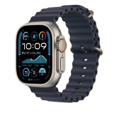 Apple Watch 49mm námořnicky modré prodloužení Oceánského řemínku - provedení z přírodního titanu