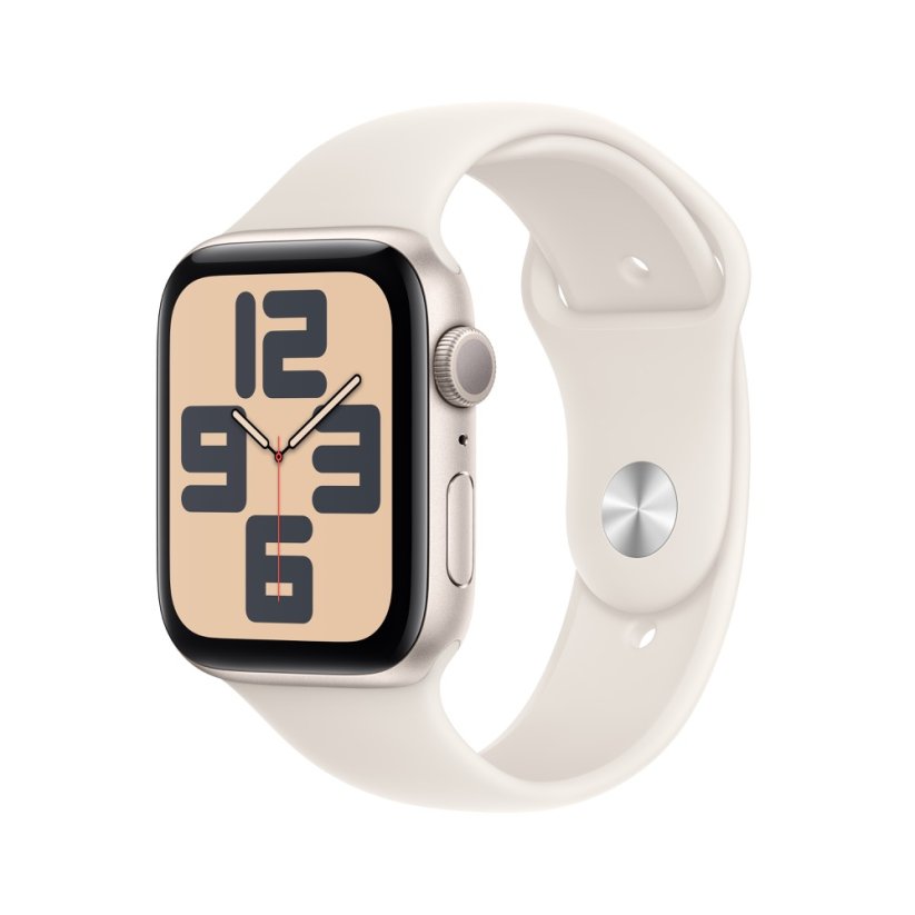Apple Watch SE 44mm Hvězdně bílý hliník s hvězdně bílým sportovním řemínkem - M/L