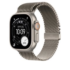 Apple Watch 49mm řemínek s přírodním titanovým milánským tahem  - S