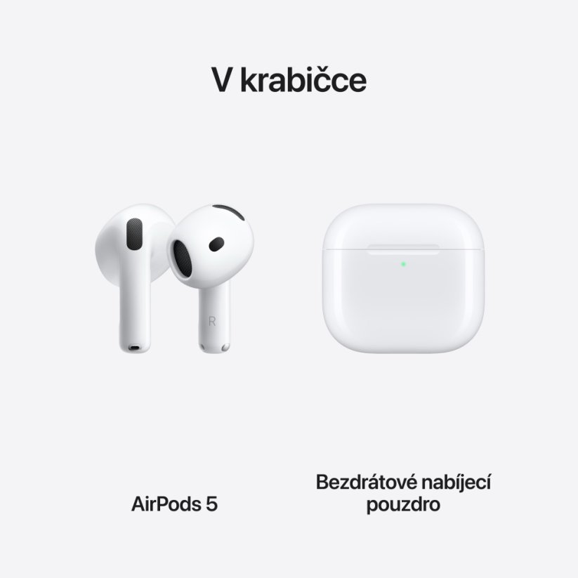 Apple AirPods 5 s bezdrátovým nabíjecím pouzdrem
