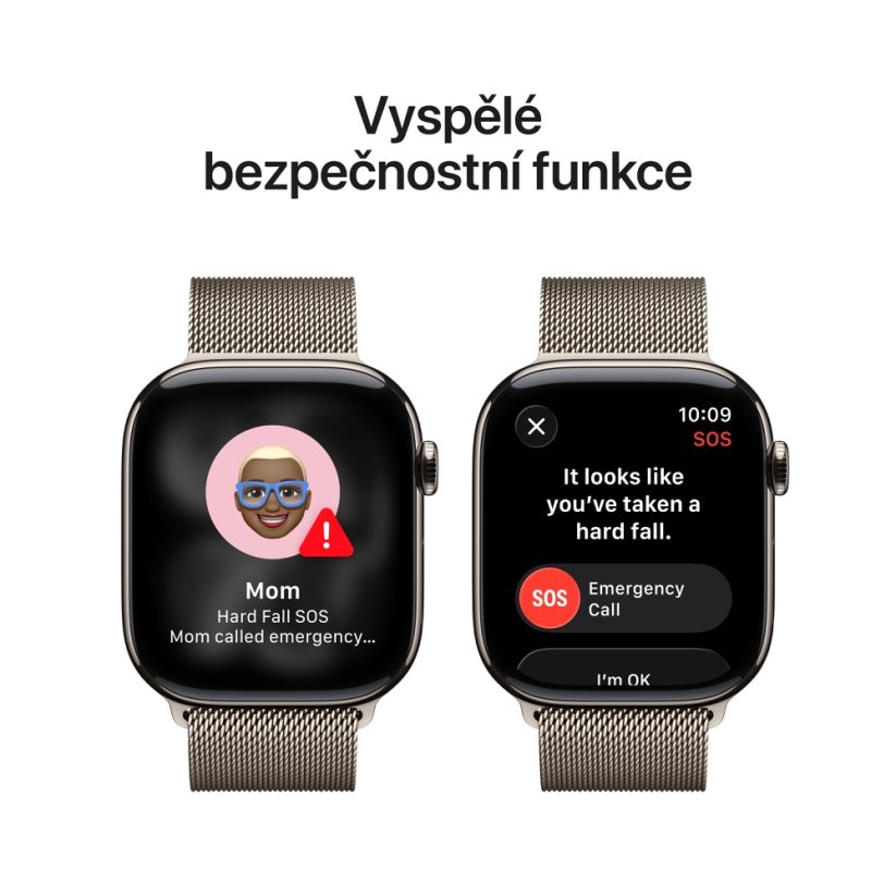 Apple Watch Series 11 Cellular 46mm přírodní titan s přírodním milánským tahem M/L
