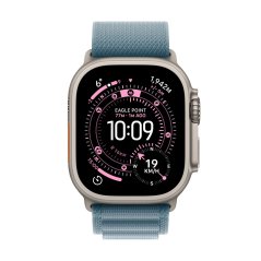Apple Watch Ultra 3 49mm přírodní titan s světle modrým alpským tahem S