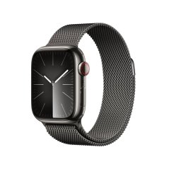 Apple Watch Series 9 Cellular 41mm Grafitově šedý nerez s grafitově šedým milánským tahem