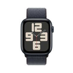 Apple Watch SE 44mm Temně inkoustový hliník s inkoustově fialovým provlékacím sportovním řemínkem