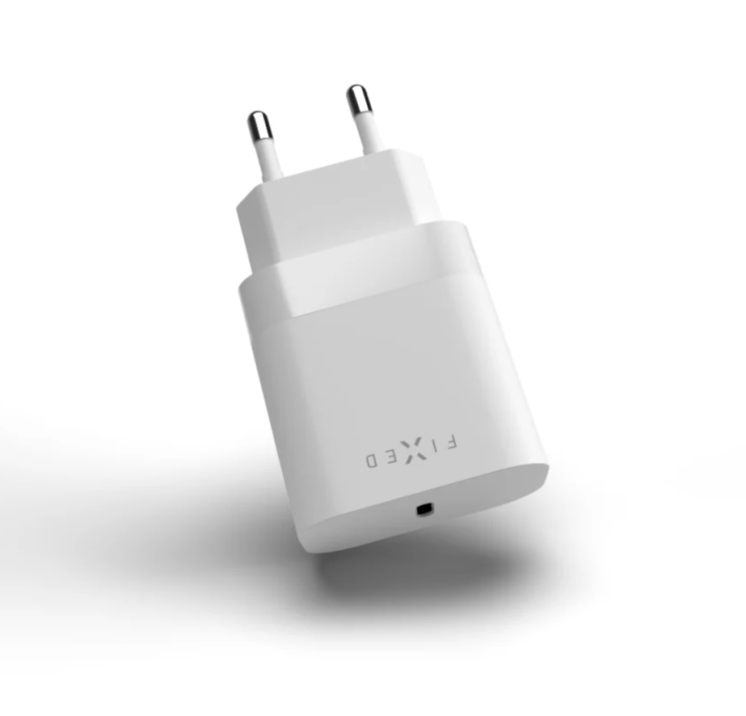 FIXED Síťová nabíječka s USB-C výstupem a podporou PD, 20W, bílá