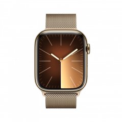 Apple Watch Series 9 Cellular 45mm Zlatý nerez se zlatým milánským tahem