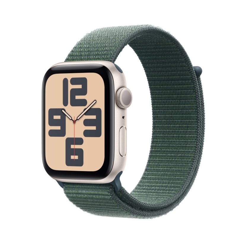 Apple Watch SE Cellular 40mm Hvězdně bílý hliník s jezerně zeleným sportovním řemínkem