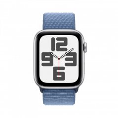 Apple Watch SE Cellular 44mm Stříbrný hliník s ledově modrým provlékacím řemínkem