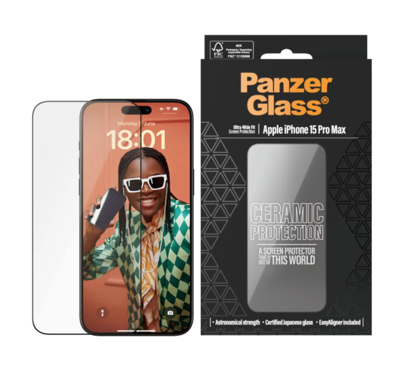 PanzerGlass Ceramic - tvrzené sklo pro iPhone 15 Pro Max