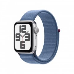 Apple Watch SE 40mm Stříbrný hliník s ledově modrým provlékacím řemínkem