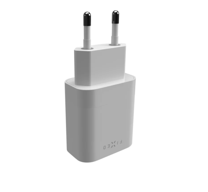 FIXED Síťová nabíječka s USB-C výstupem a podporou PD, 20W, bílá