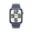 Apple Watch SE Cellular 40mm Stříbrný hliník s denimovým sportovním řemínkem - M/L