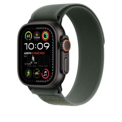 Apple Watch 49mm zelený Trailový tah - S/M - provedení z černého titanu