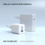 FIXED Síťová GaN nabíječka Mini s 2xUSB-C a USB výstupem, podpora PD, 65W, bílá