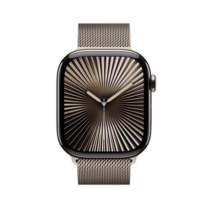 Apple Watch Series 10 42mm Cellular přírodní titan s přírodním milánským tahem