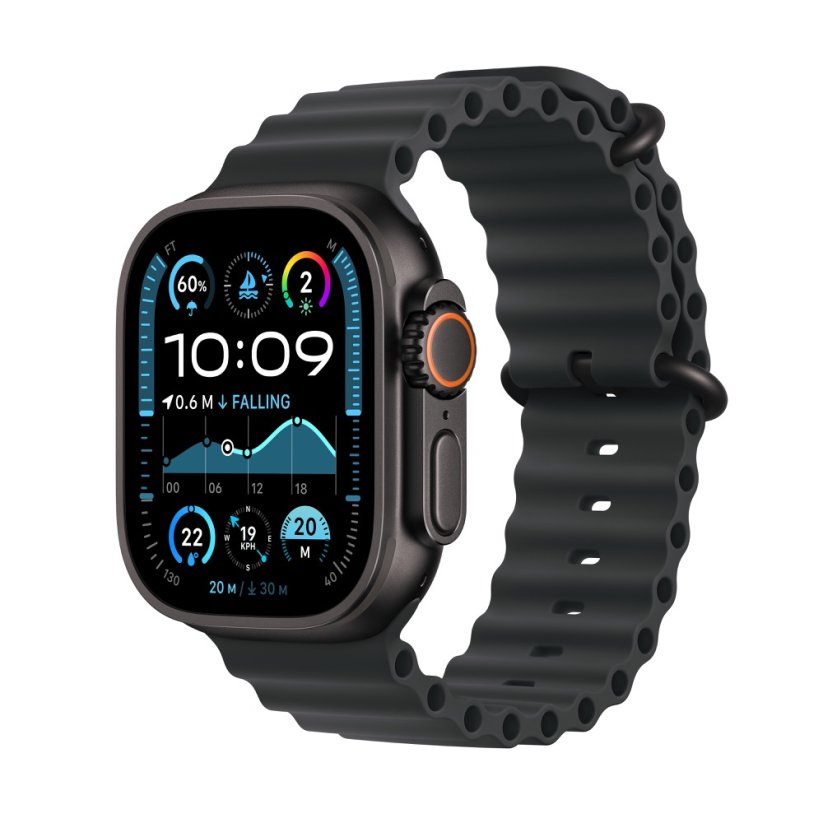 Apple Watch Ultra 2 49mm černý titan s černým oceánským řemínkem