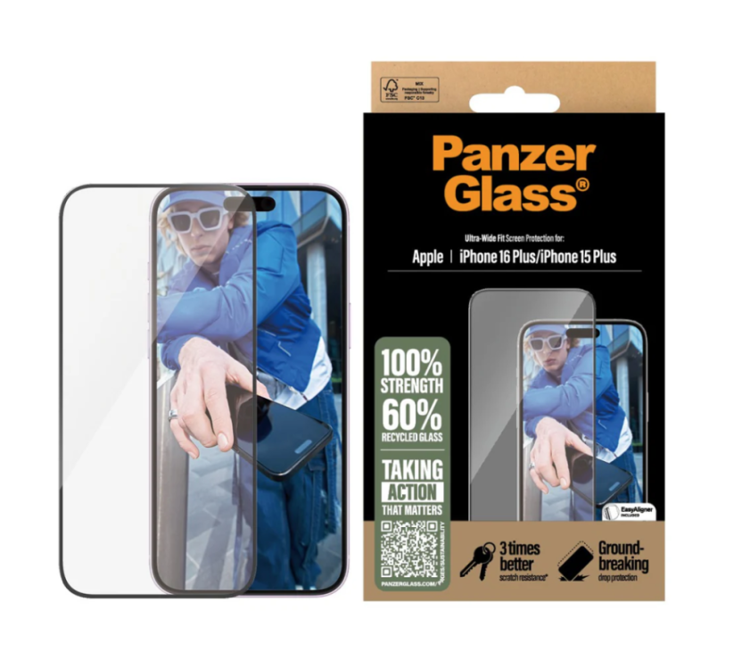 PanzerGlass - tvrzené sklo pro iPhone 15 Plus a iPhone 16 Plus
