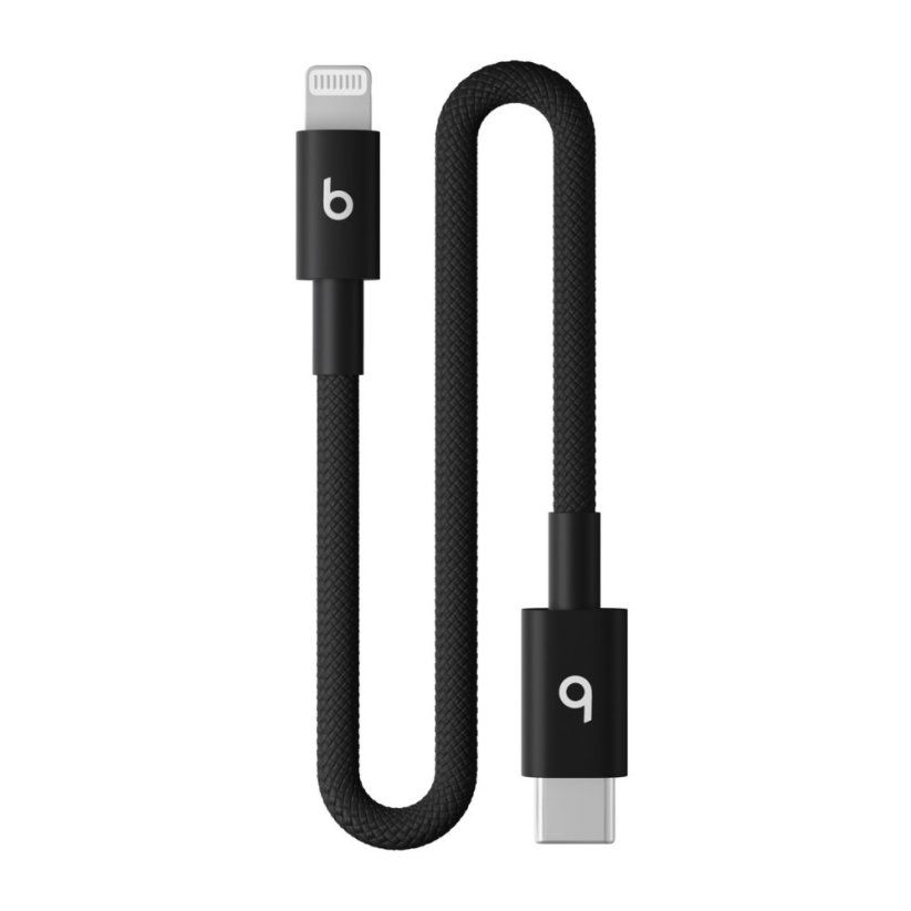 Krátký opletený kabel Beats USB‑C/Lightning (20cm) – sytě černý