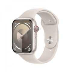 Apple Watch Series 9 Cellular 45mm Hvězdně bílý hliník s hvězdně bílým sportovním řemínkem - S/M