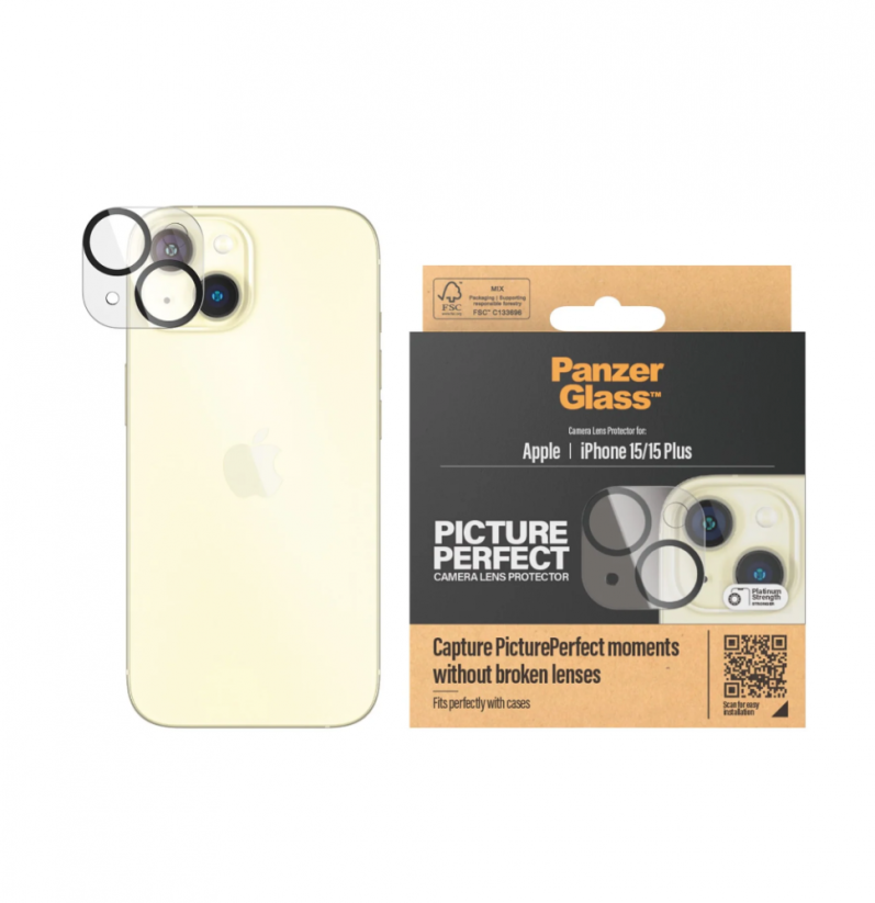 PanzerGlass - ochrana čoček fotoaparátu pro iPhone 15 a 15 Plus