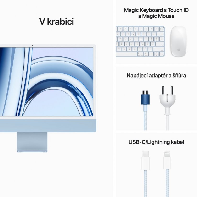 Apple iMac 24“ M3 8CPU/10GPU/8GB RAM/ 512GB SSD - Modrý