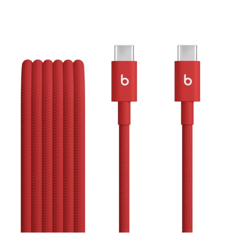 Opletený kabel Beats USB‑C / USB‑C (1,5m) – jasně červený
