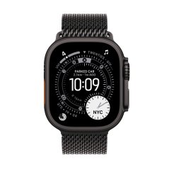 Apple Watch Ultra 3 49mm černý titan s černým titanovým milánským tahem S