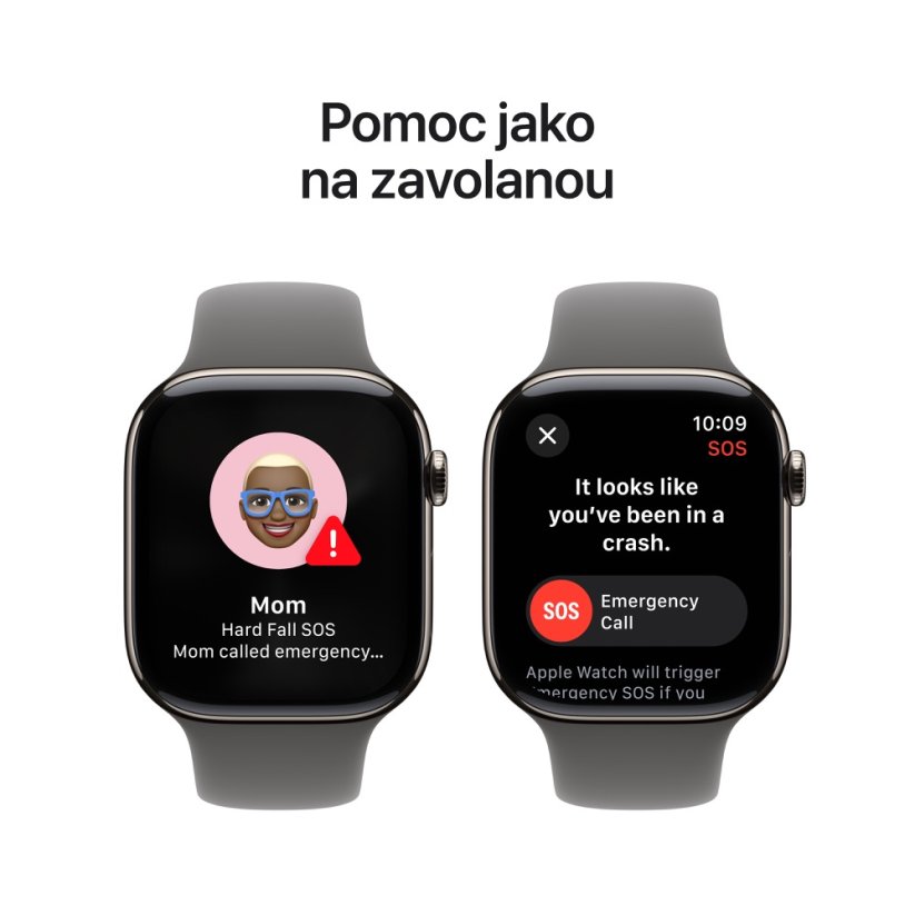 Apple Watch Series 10 42mm Cellular přírodní titan se skálově šedým sportovním řemínkem M/L