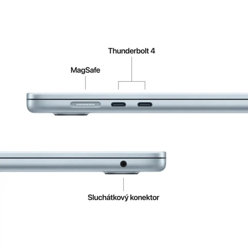 Apple MacBook Air 15"/M4/15,3"/2880x1864/24GB/512GB SSD/M4/Sequoia/Sky Blue/1R