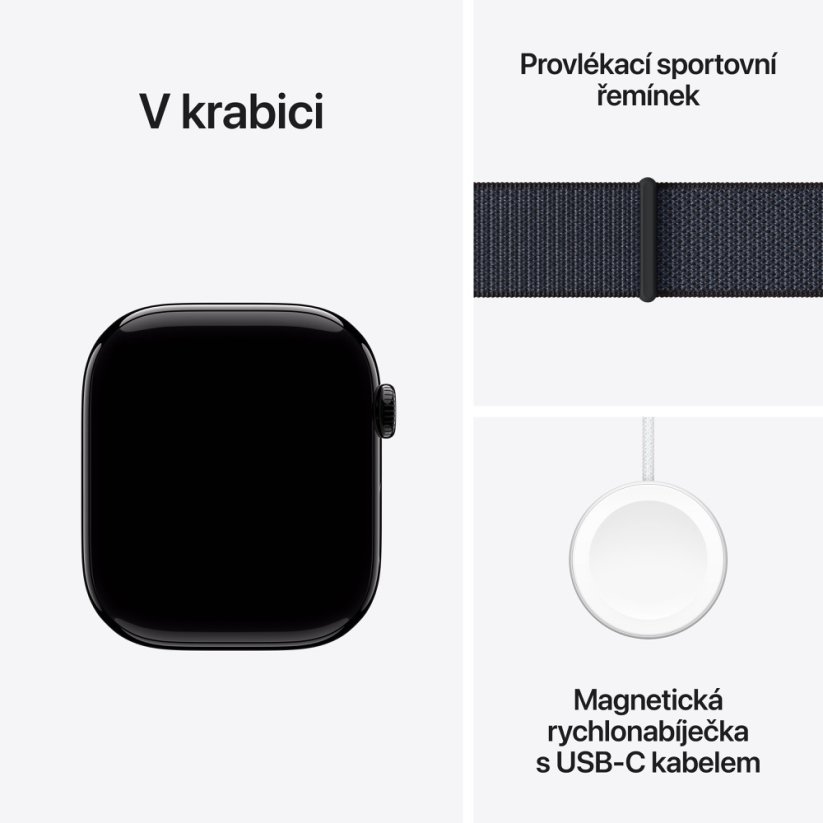 Apple Watch Series 10 42mm klavírně černý hliník s inkoustově fialovým provlékacím řemínkem
